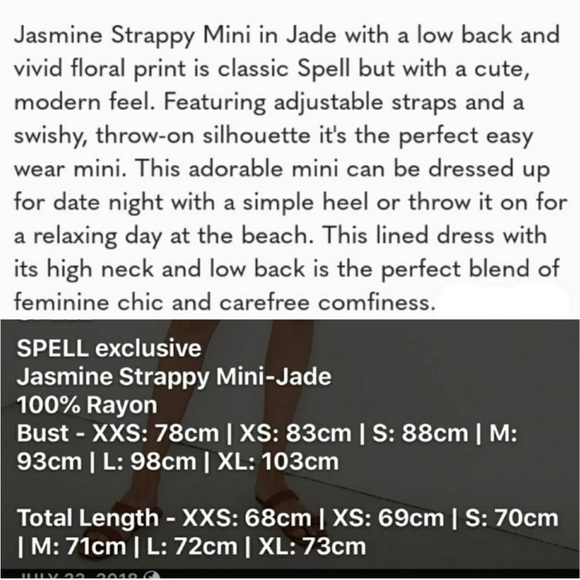 Spell & the Gypsy Collective- Jasmine Strappy Mini in Jade Size XXS 💚💙 🦄 - Picture 9 of 9